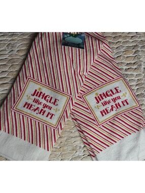 St. Nicholas Square Holiday Kitchen Towels (2) with 'Jingle Like You Mean It'